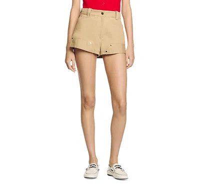 Sandro Carpenter Shorts In Beige