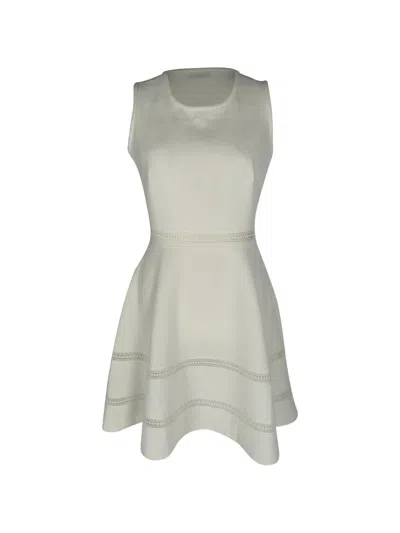 Pre-owned Sandro Carrie Lace-trim Mini Dress In White