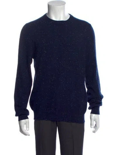 Pre-owned Sandro Cashmere Crew Neck Pullover In Blue