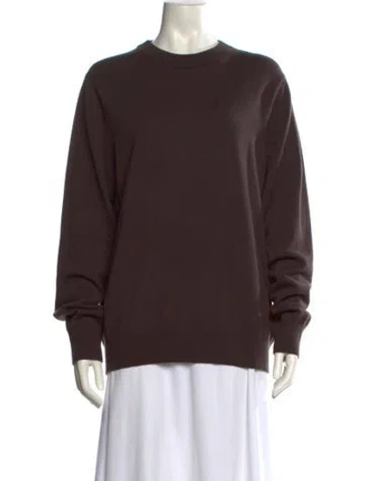 Pre-owned Sandro Cashmere Crew Neck Sweater In Brown
