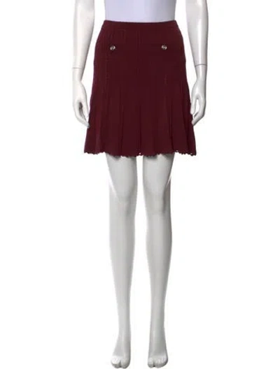 Pre-owned Sandro Cashmere Mini Skirt In Burgundy