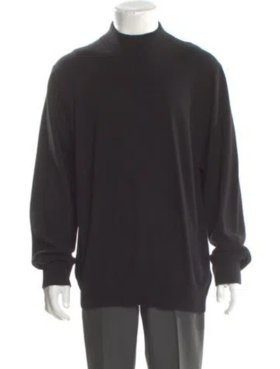 Pre-owned Sandro Cashmere Mock Neck Pullover W/ Tags In Blue