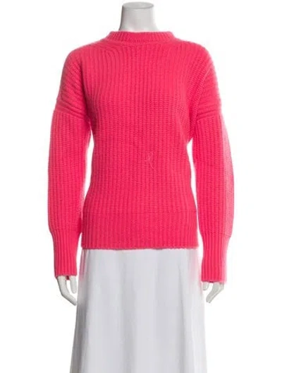 Pre-owned Sandro Cashmere Mock Neck Sweater In Pink