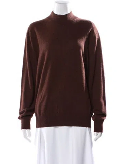 Pre-owned Sandro Cashmere Mock Neck Sweater W/ Tags In Brown