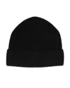 Sandro Cashmere Ribbed Turn Up Beanie In Black