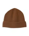 Sandro Cashmere Ribbed Turn Up Beanie In Brown