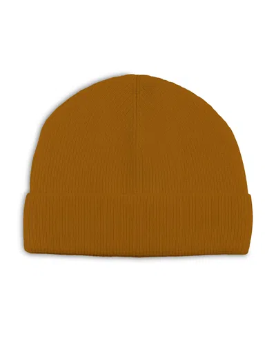 Sandro Cashmere Ribbed Turn Up Beanie In Brown