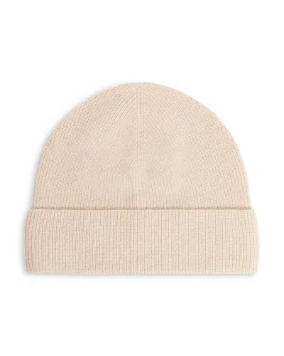Sandro Cashmere Ribbed Turn Up Beanie In Orange