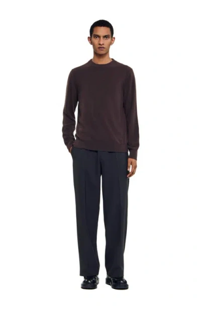 Sandro Cashmere Sweater In Burgundy