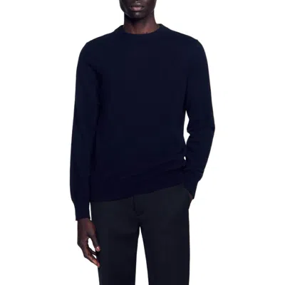 Sandro Cashmere Sweater In Dark Navy