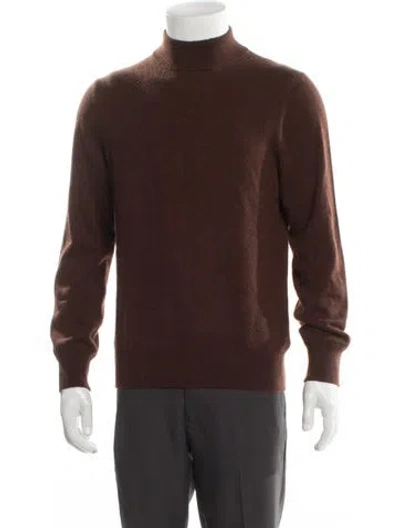 Pre-owned Sandro Cashmere Turtleneck Pullover In Brown