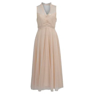Sandro Cassy Midi Dress In Pink Polyester