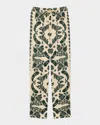 Sandro Cavalaire Drawstring Pants In Ecru / Green