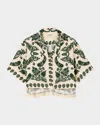 Sandro Cavaliere Shirt In Ecru / Green