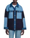 Sandro Celia Denim Mix Oversized Jacket In Blue