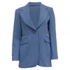 Sandro Cely Tailored Blazer In Light Blue Polyester In Blue