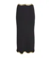 Sandro Long Knitted Skirt With Chain Detail In Black