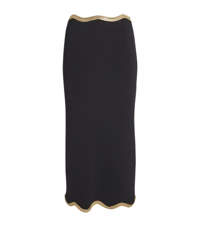 SANDRO CHAIN-DETAIL MIDI SKIRT