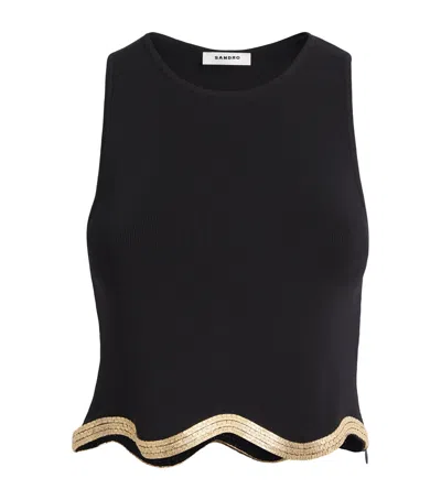 Sandro Chain-detail Tank Top In Black