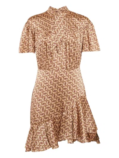 Pre-owned Sandro Chain-print Satin Dress