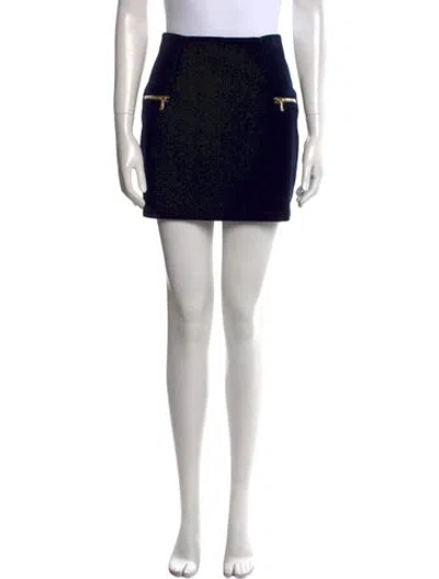 Pre-owned Sandro Chain-link Accents Mini Skirt In Blue