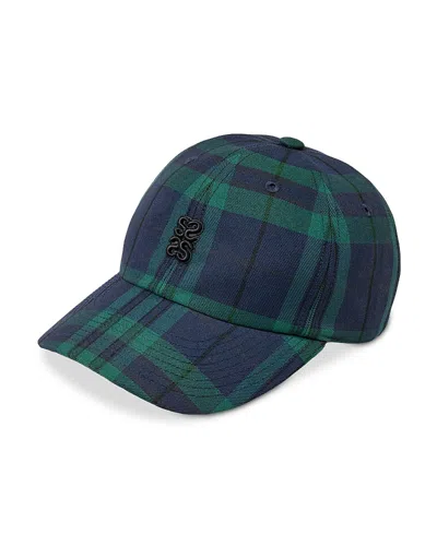 Sandro Check Cap In Blue