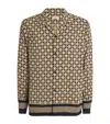 Sandro Printed Loose Fit Button Shirt In Sand