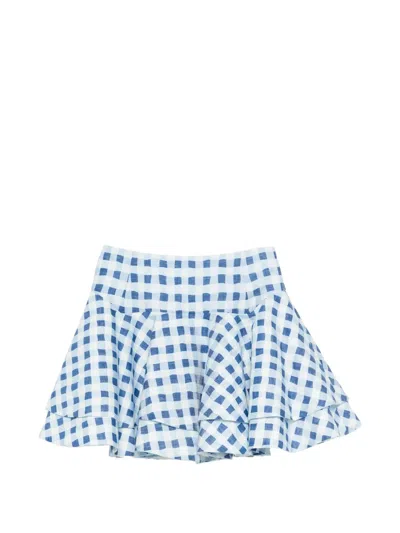 Sandro Check-pattern Mini Skirt In Blue