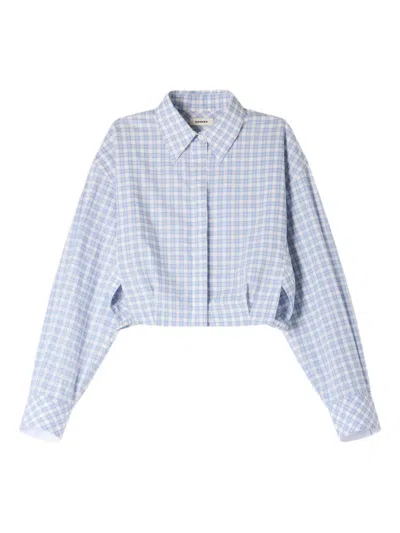 Sandro Check-pattern Shirt In Blue