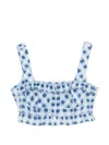 Sandro Check-pattern Top In Blue