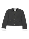 Sandro Rhinestone Tailored Jacket In Gray