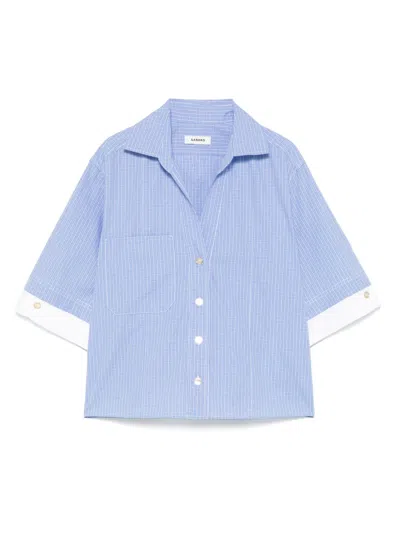 Sandro Check-print Shirt In Blue