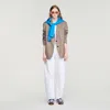 Sandro Check Suit Jacket In Brown