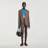 Sandro Check Wool Jacket In Multi