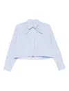 Sandro Checked Cropped Shirt In Blue
