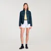 Sandro Checked Jacket In Green
