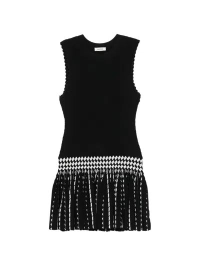 Sandro Kariertes Minikleid Mit Falten In Black