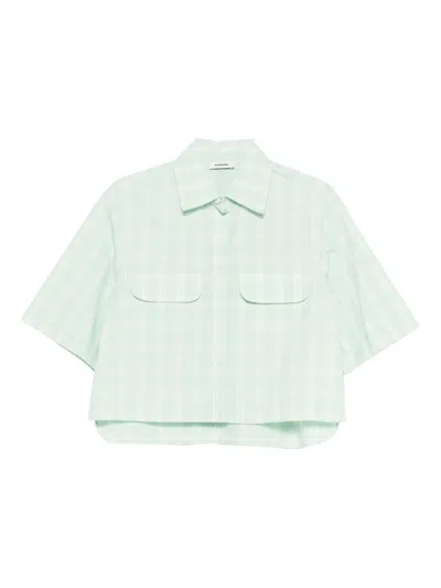 Sandro Checked Shirt In Green