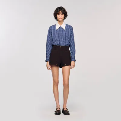 Sandro Checkered Shirt With Removable Tie