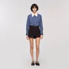 Sandro Checkered Shirt With Removable Tie In Multi