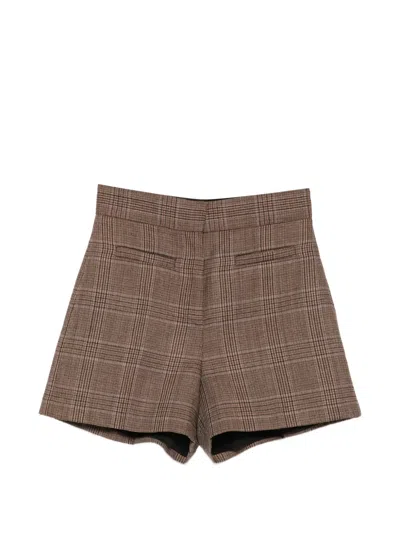 Sandro Shorts Mit Check In Brown