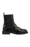Sandro Leather Buckled Chelsea Boots In Black