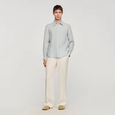 Sandro Chemise En Lin In Blue