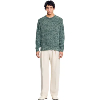 Sandro Chenille Sweater In Super Green
