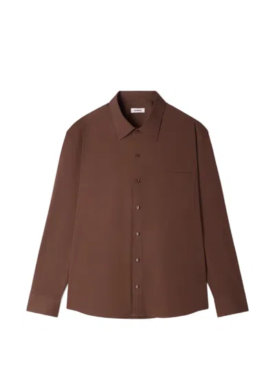 Sandro Chest-pocket Shirt In Brown
