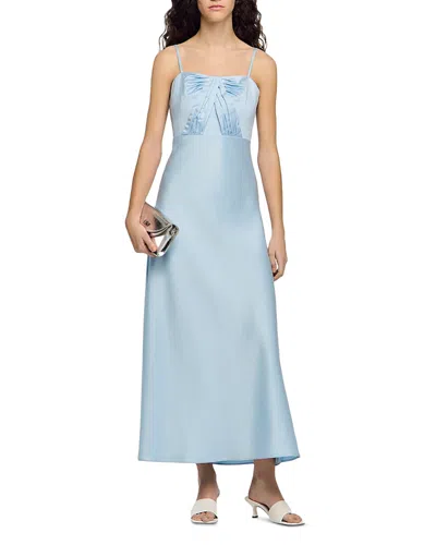 Sandro Cinderella Satin Effect Maxi Dress In Neutral