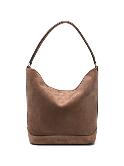 Sandro City-bag Leather Shoulder Bag In Brown