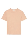 Sandro Clash Linen Crewneck T-shirt In Salmon