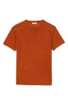 SANDRO SANDRO CLASH LINEN CREWNECK T-SHIRT