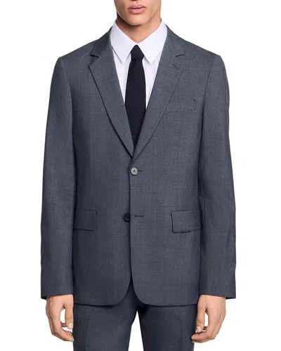 Sandro Classic Fit Suit Jacket In Mocked Grey